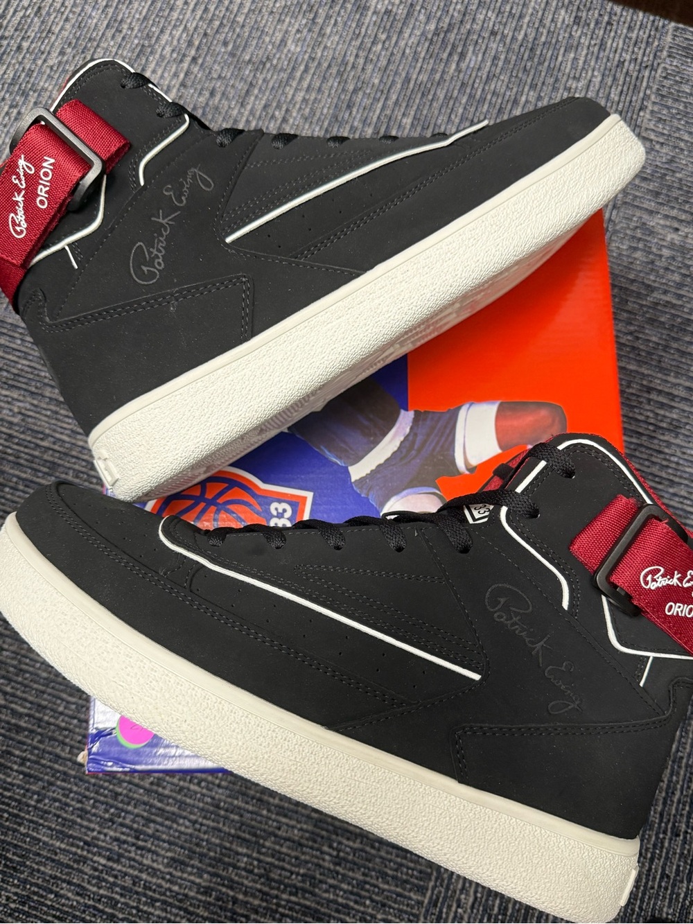 Patrick Ewing Rebound Orion Strap - Black & Red High-Top Sneakers